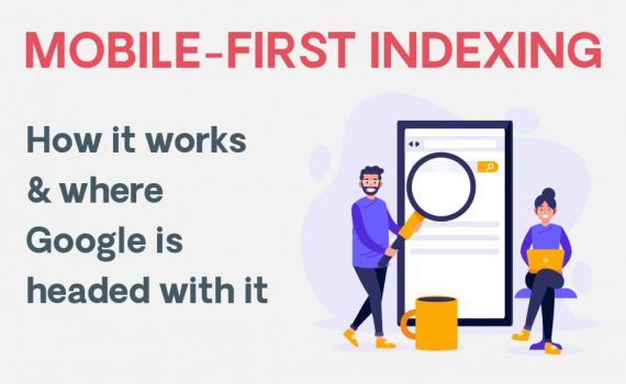 Illustration of Mobile-First Indexing process showing mobile-friendly website optimization steps