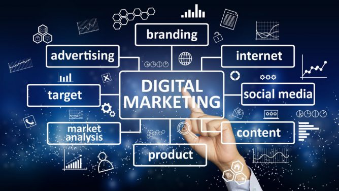 Illustration of a webmaster applying online marketing tips to boost website traffic